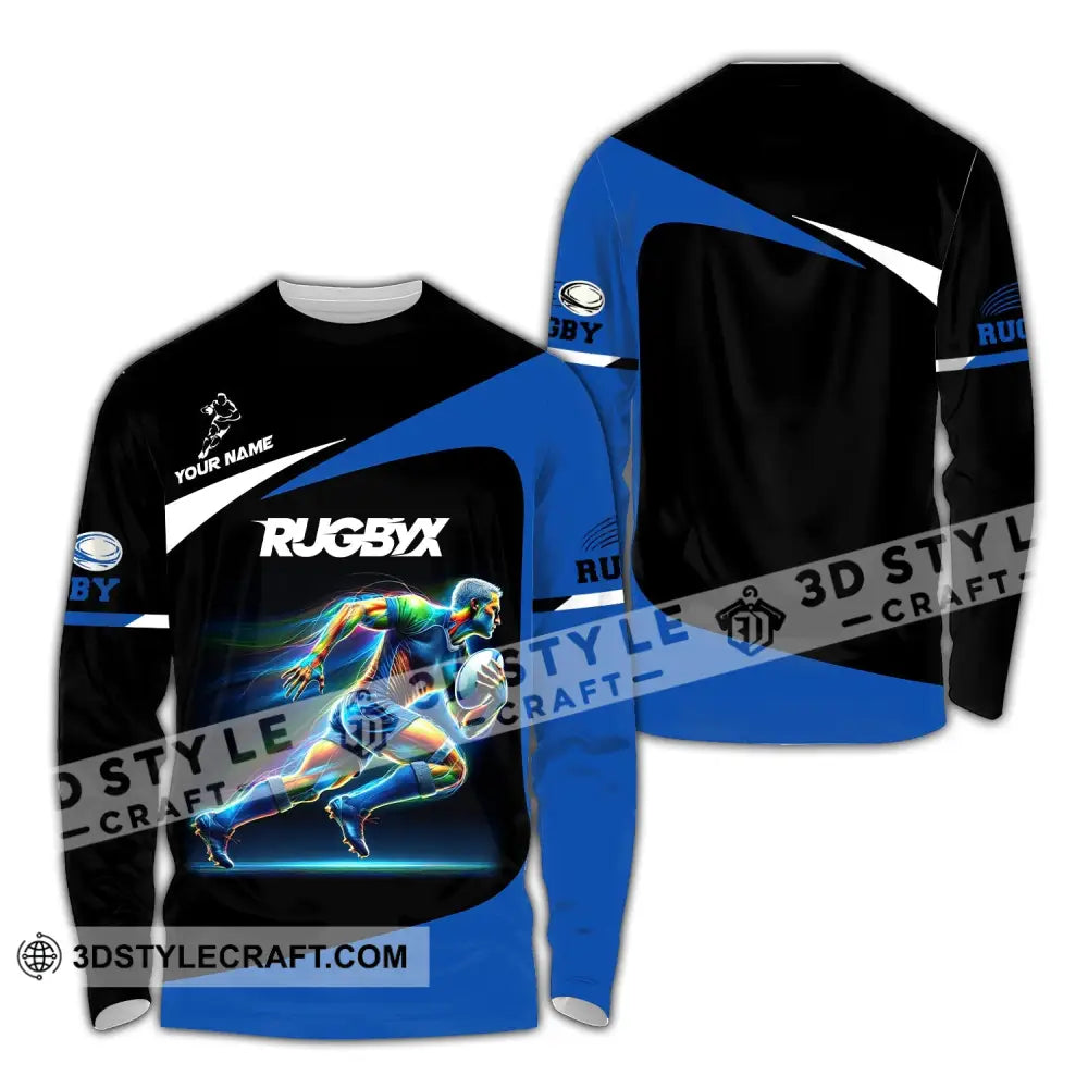 Unisex Shirt - Custom Text Rugby Long Sleeve / S T-Shirt