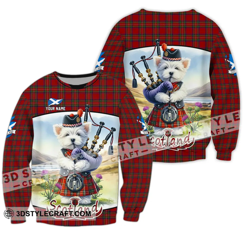 Unisex Shirt - Custom Text Shirt Scotland Dog Shirt Long Sleeve / S T-shirt