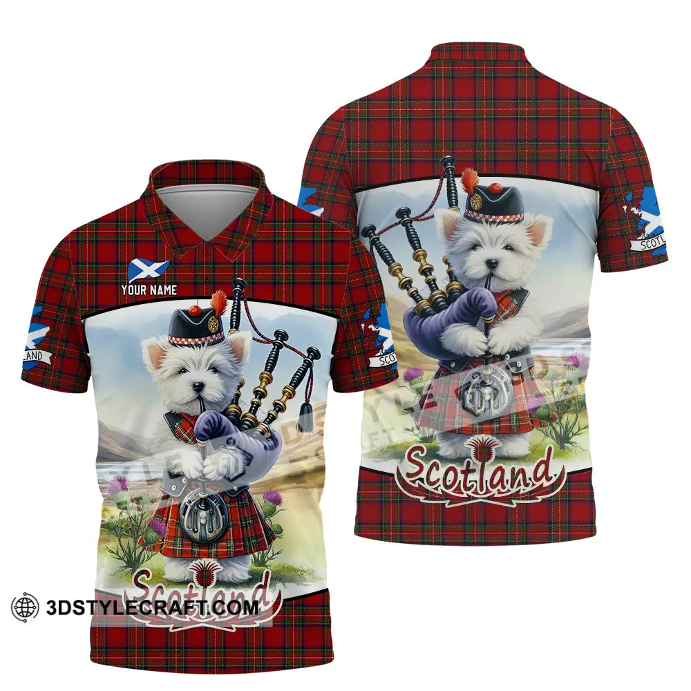 Unisex Shirt - Custom Text Shirt Scotland Dog Shirt Polo Shirt / S T-shirt