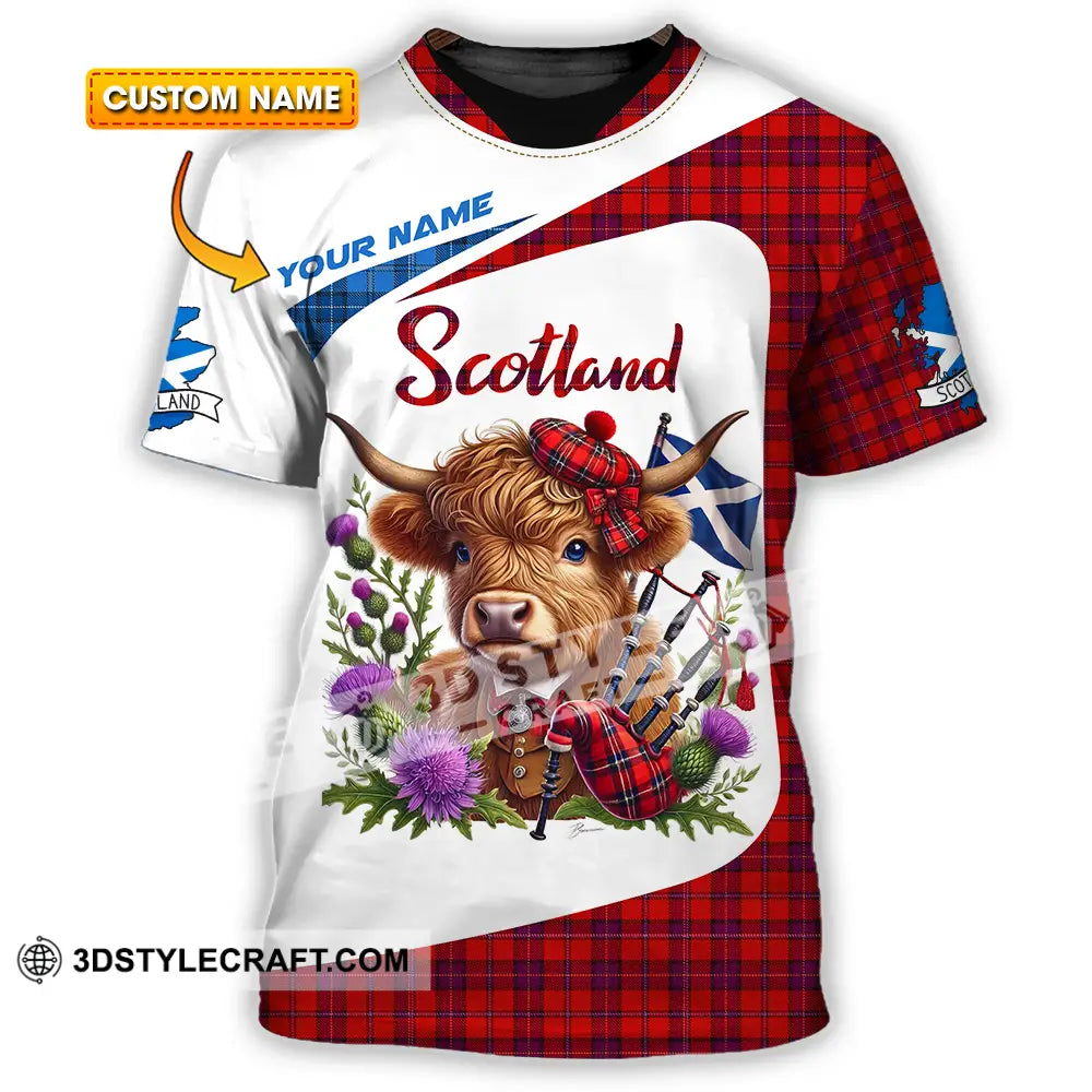 Unisex Shirt - Custom Text Shirt Scotland Highland Cow Shirt T-shirt