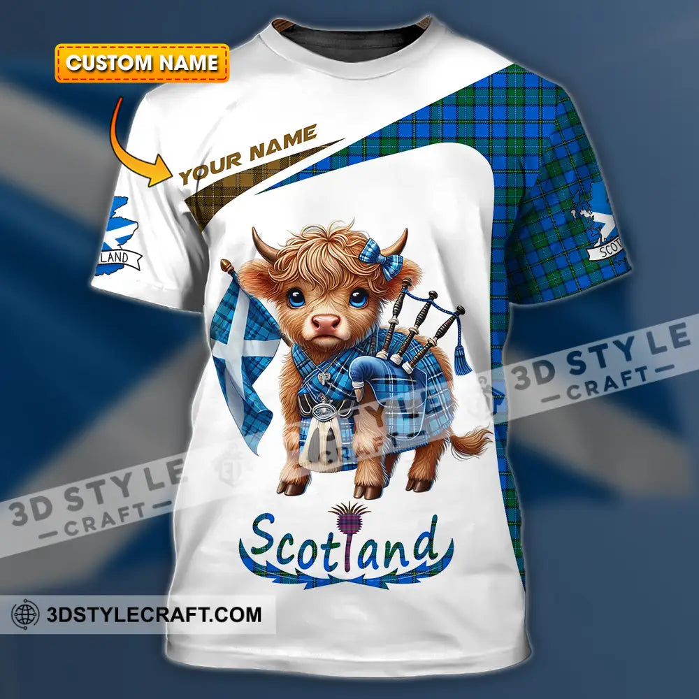 Unisex Shirt - Custom Text Shirt Scotland Highland Cow Shirt T-shirt