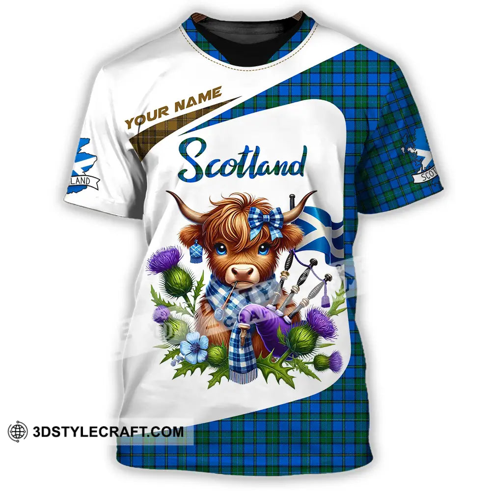 Unisex Shirt - Custom Text Shirt Scotland Highland Cow Shirt T-Shirt / S T-shirt