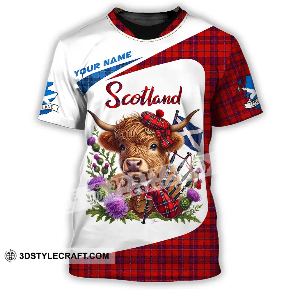 Unisex Shirt - Custom Text Shirt Scotland Highland Cow Shirt T-Shirt / S T-shirt