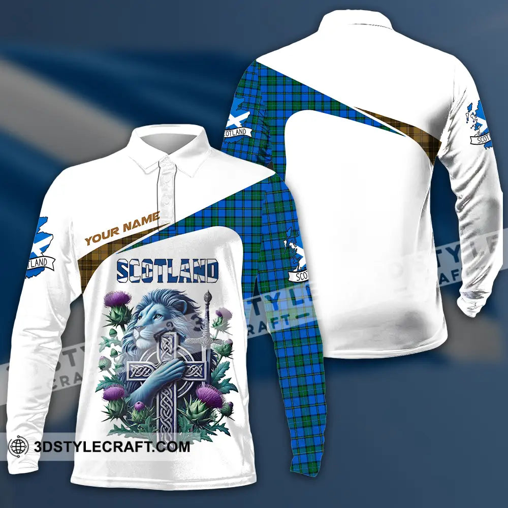 Unisex Shirt - Custom Text Shirt Scotland Shirt Long Sleeve Polo / S T-shirt