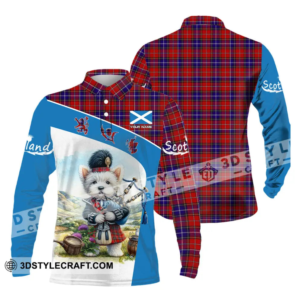 Unisex Shirt - Custom Text Shirt Scotland Shirt Long Sleeve Polo / S T-shirt