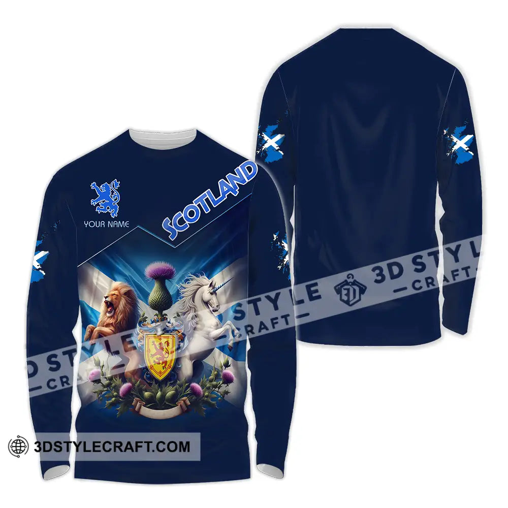 Unisex Shirt - Custom Text Shirt Scotland Shirt Long Sleeve Shirt / S T-shirt