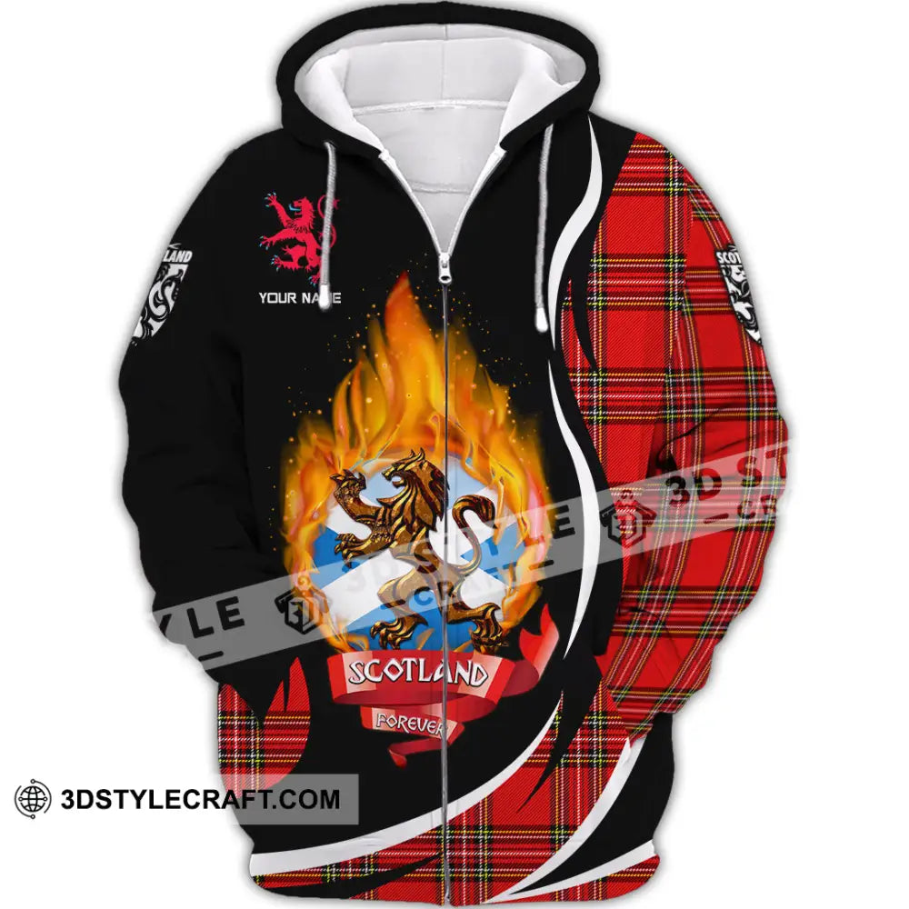 Unisex Shirt - Custom Text Shirt Scotland Shirt Zipper Hoodie / S T-shirt