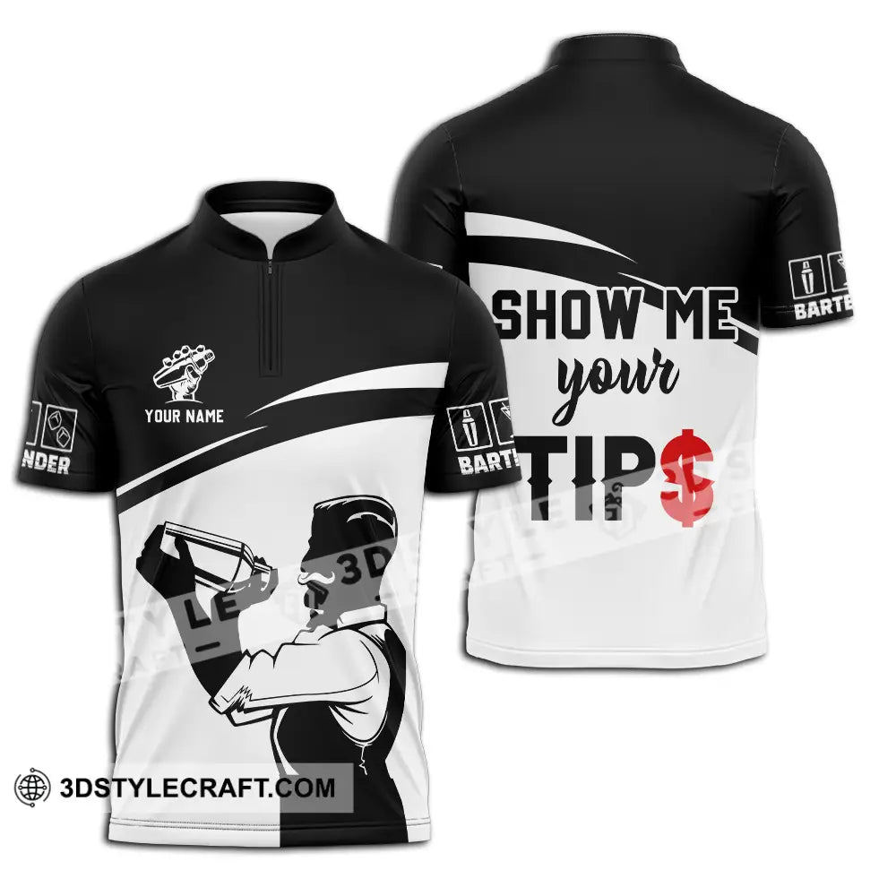 Unisex Shirt - Custom Text Shirt Show Me Your Tips Shirt Zipper Polo Shirt / S T-shirt