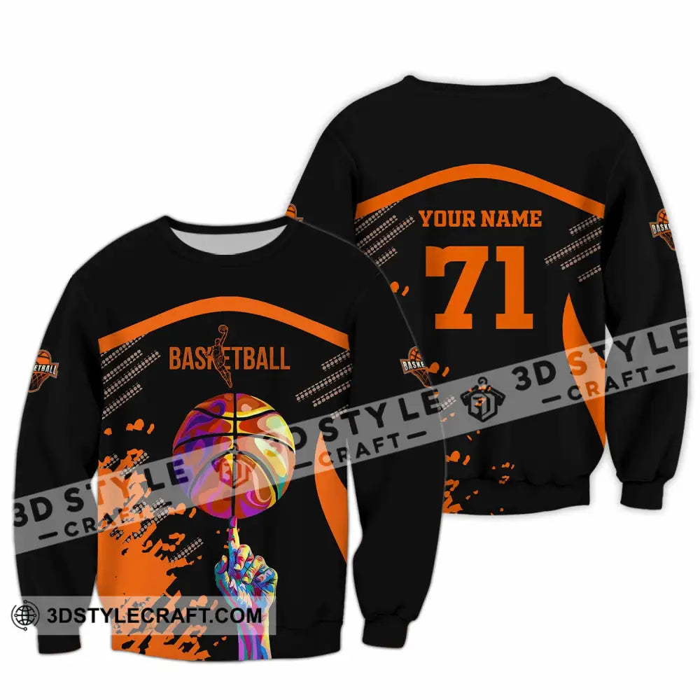 Unisex Shirt - Custom Text Sport Basketball Long Sleeve / S T-Shirt