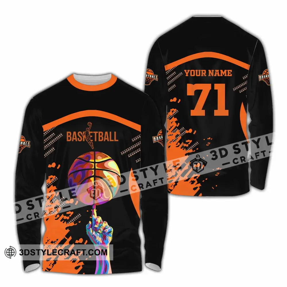 Unisex Shirt - Custom Text Sport Basketball Long Sleeve / S T-Shirt