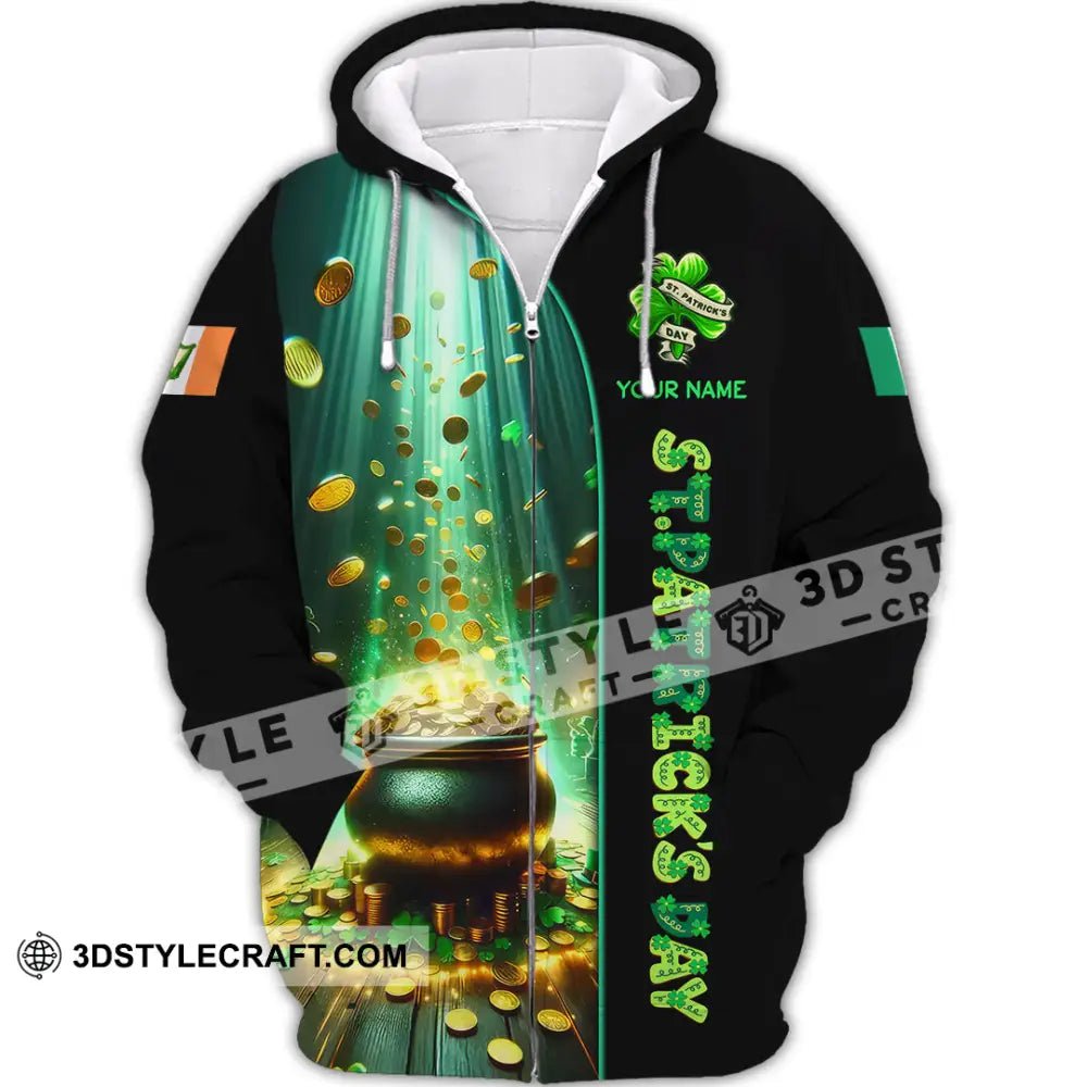 Unisex Shirt - Custom Text St.patrick’s Day Zipper Hoodie / S T-Shirt