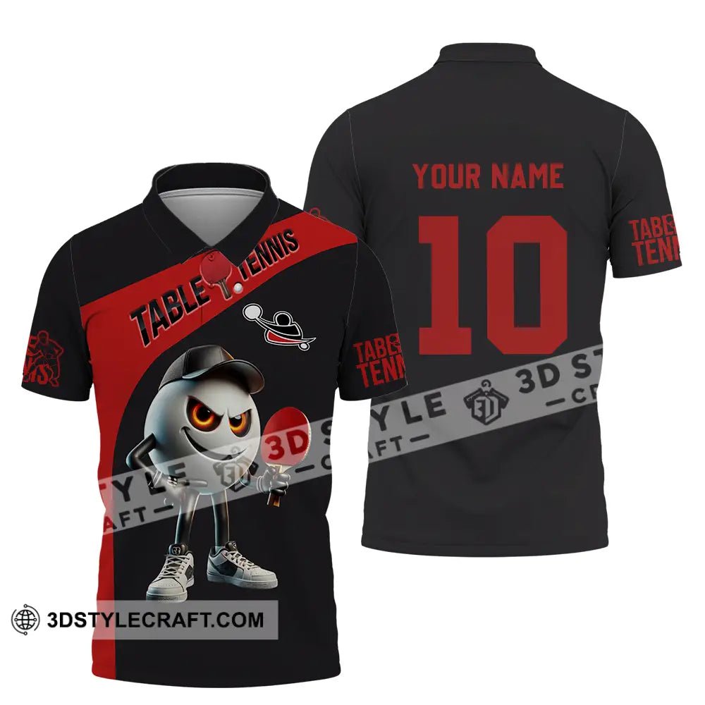 Unisex Shirt - Custom Text Table Tennis Polo / S T-Shirt