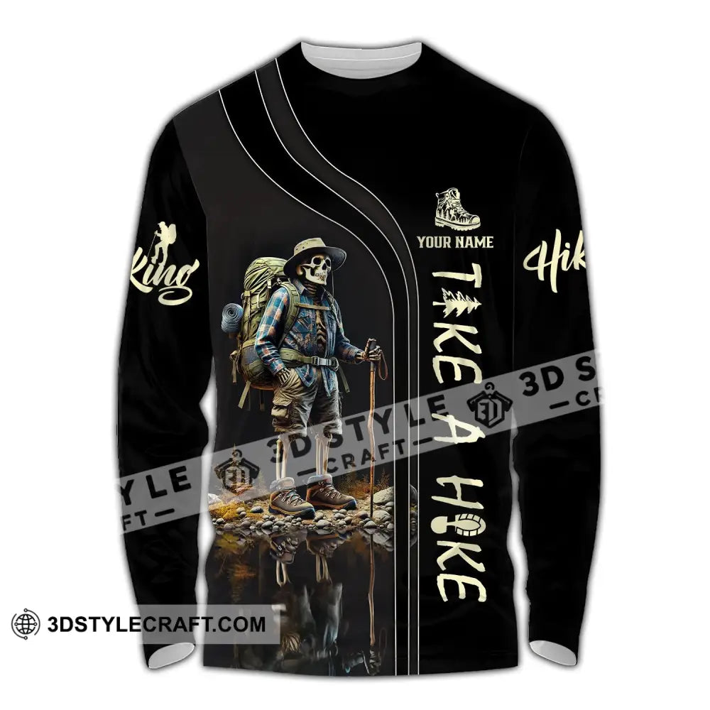 Unisex Shirt - Custom Text Take A Hike Long Sleeve / S T-Shirt