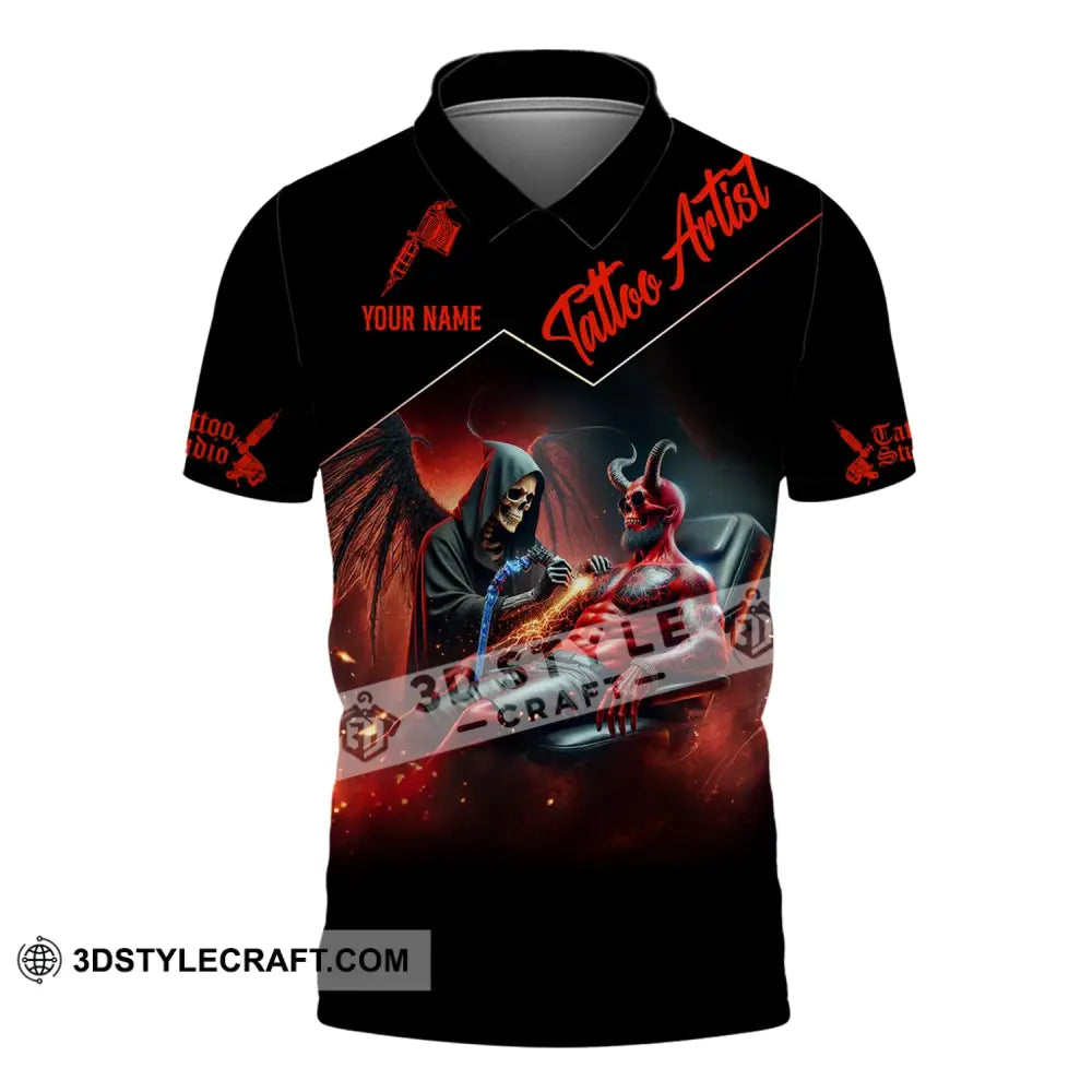 Unisex Shirt - Custom Text Tattoo Artist Polo / S T-Shirt