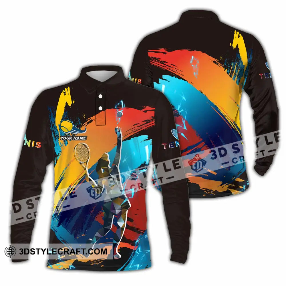 Unisex Shirt - Custom Text Shirt Tennis Shirt Long Sleeve Polo / S T-shirt