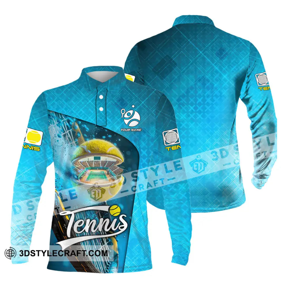 Unisex Shirt - Custom Text Shirt Tennis Shirt Long Sleeve Polo / S T-shirt