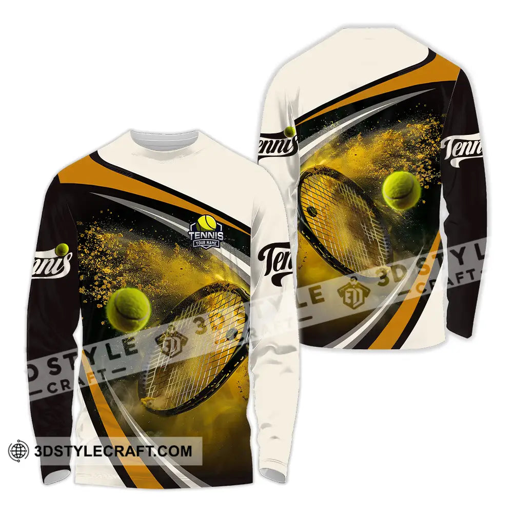 Unisex Shirt - Custom Text Tennis Long Sleeve / S T-Shirt