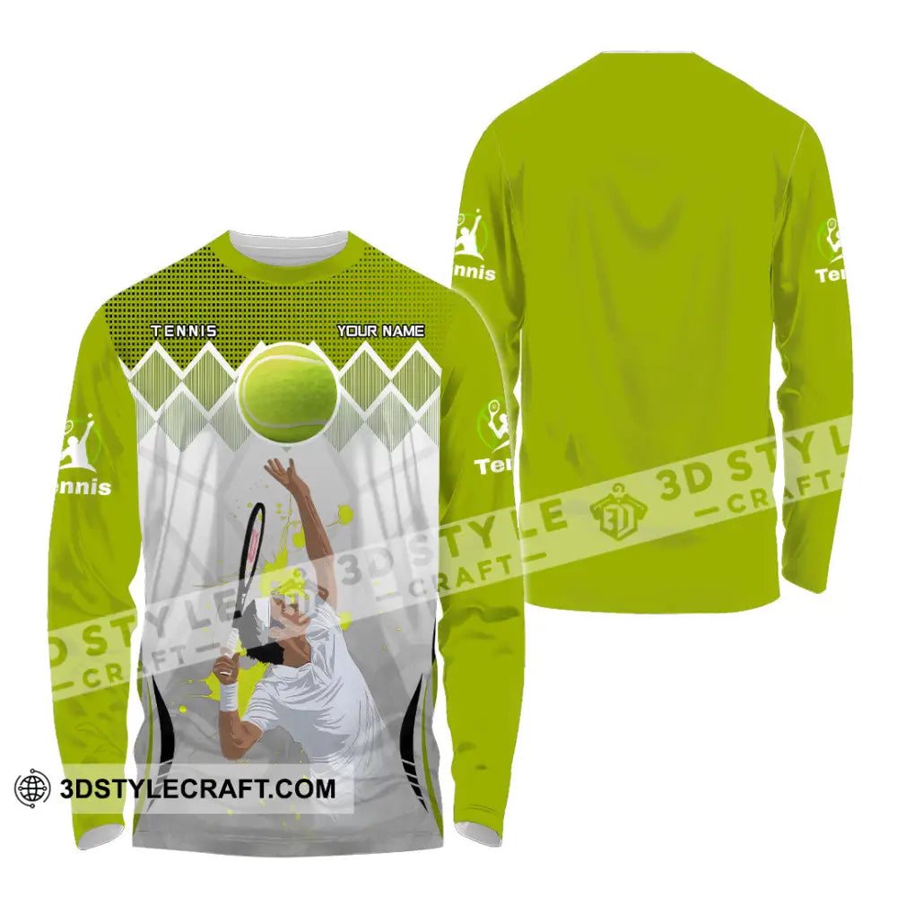 Unisex Shirt - Custom Text Shirt Tennis Long Sleeve Shirt / S T-shirt