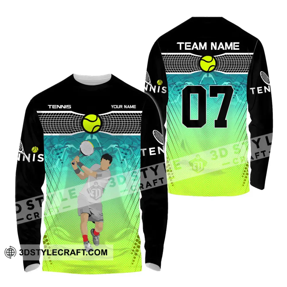 Unisex Shirt - Custom Text Shirt Tennis Shirt Long Sleeve Shirt / S T-shirt