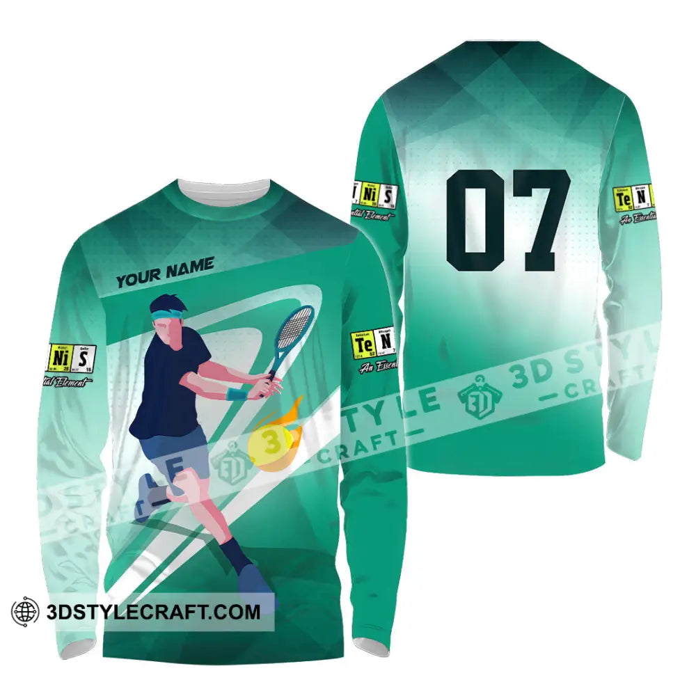 Unisex Shirt - Custom Text Shirt Tennis Shirt Long Sleeve Shirt / S T-shirt