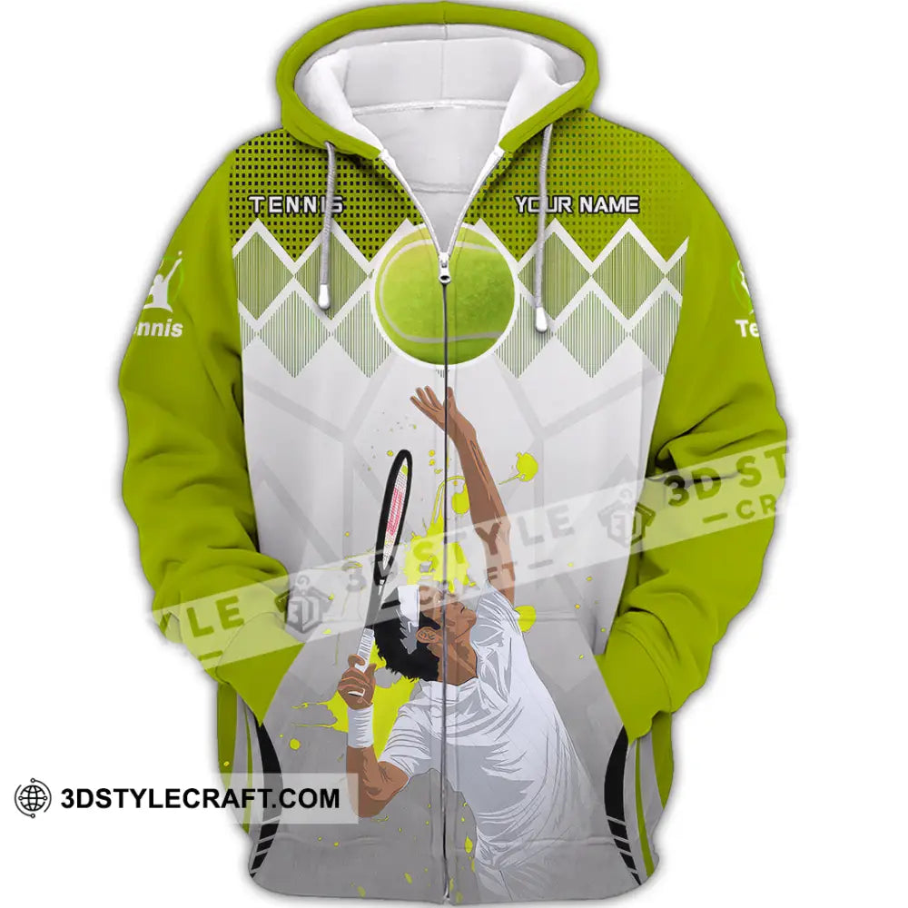 Unisex Shirt - Custom Text Shirt Tennis Zipper Hoodie / S T-shirt