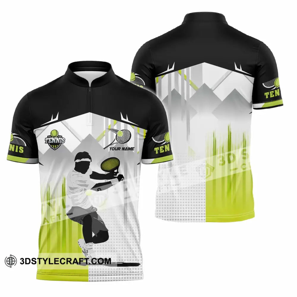 Unisex Shirt - Custom Text Shirt Tennis Shirt Zipper Polo Shirt / S T-shirt