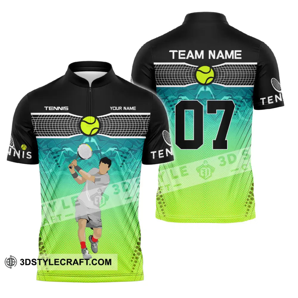 Unisex Shirt - Custom Text Shirt Tennis Shirt Zipper Polo Shirt / S T-shirt