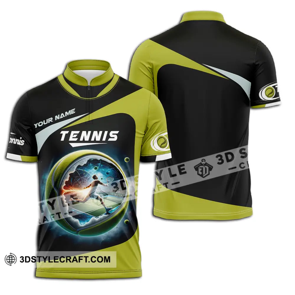 Unisex Shirt - Custom Text Shirt Tennis Shirt Zipper Polo Shirt / S T-shirt