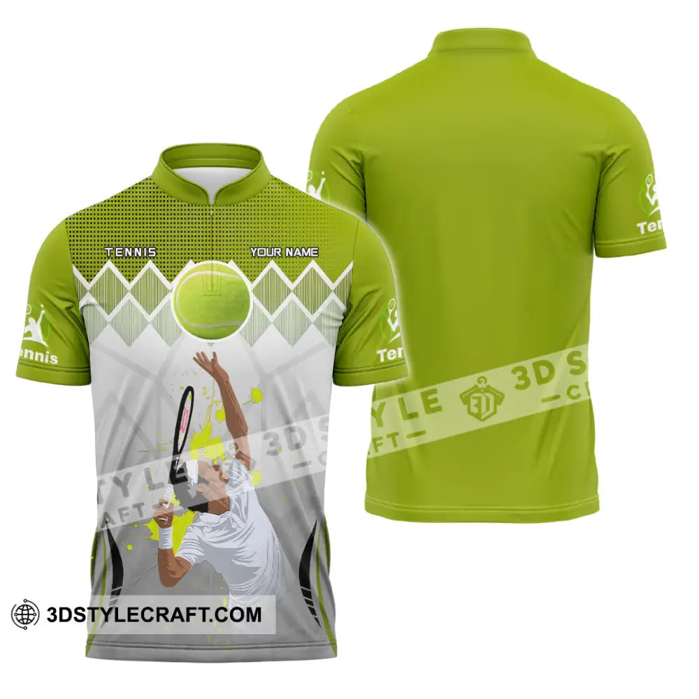 Unisex Shirt - Custom Text Shirt Tennis Zipper Polo Shirt / S T-shirt