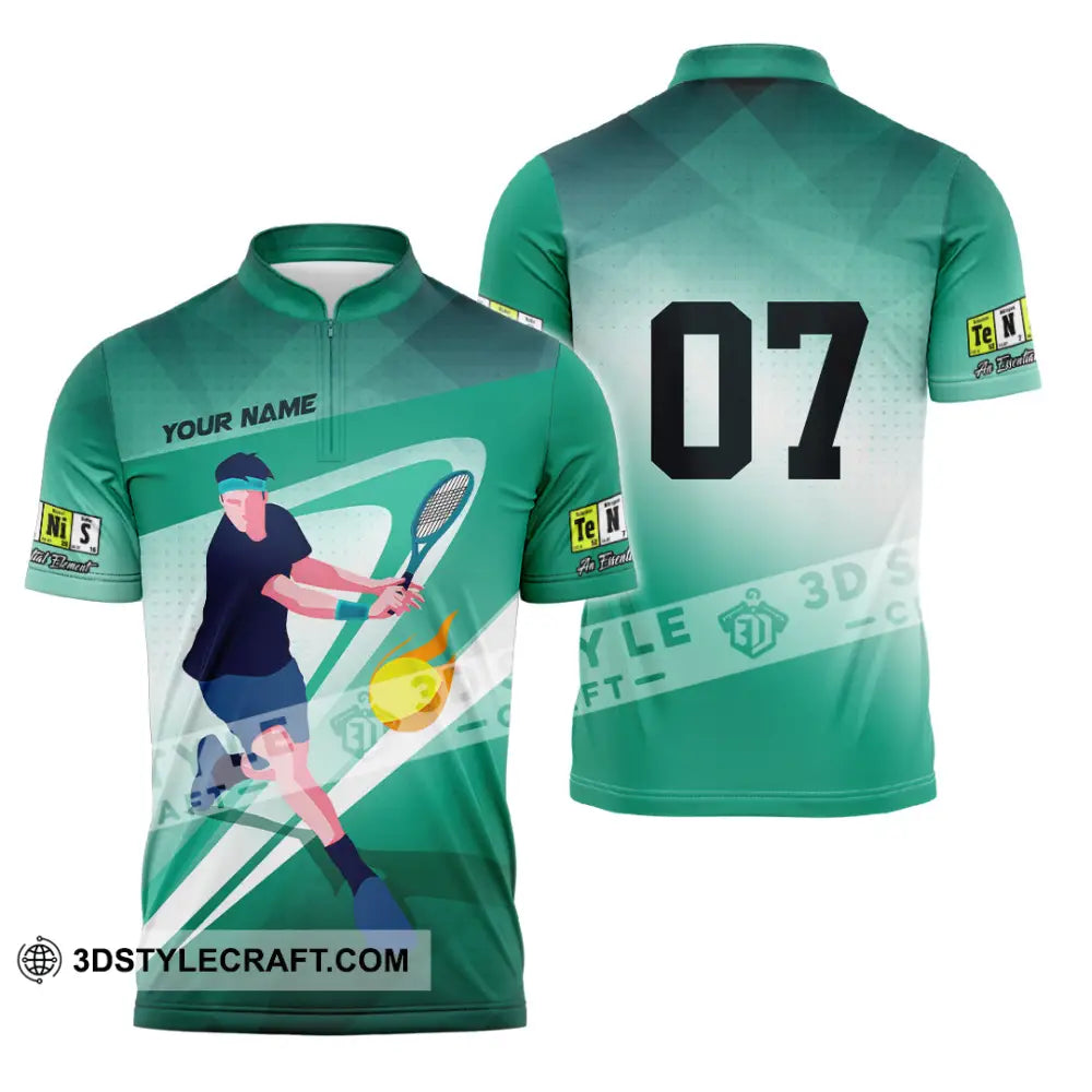 Unisex Shirt - Custom Text Shirt Tennis Shirt Zipper Polo Shirt / S T-shirt