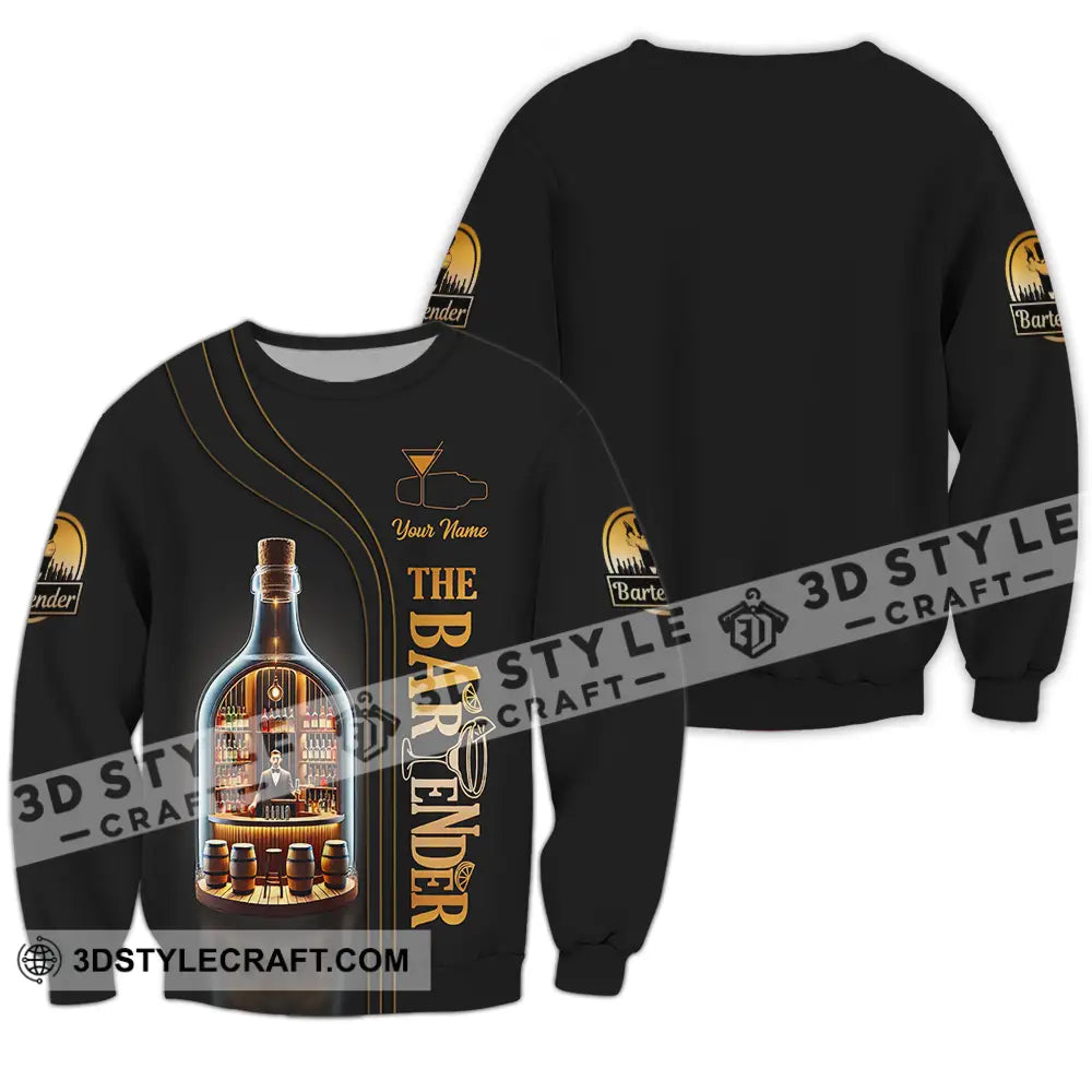 Unisex Shirt - Custom Text The Bartender Long Sleeve / S T-Shirt