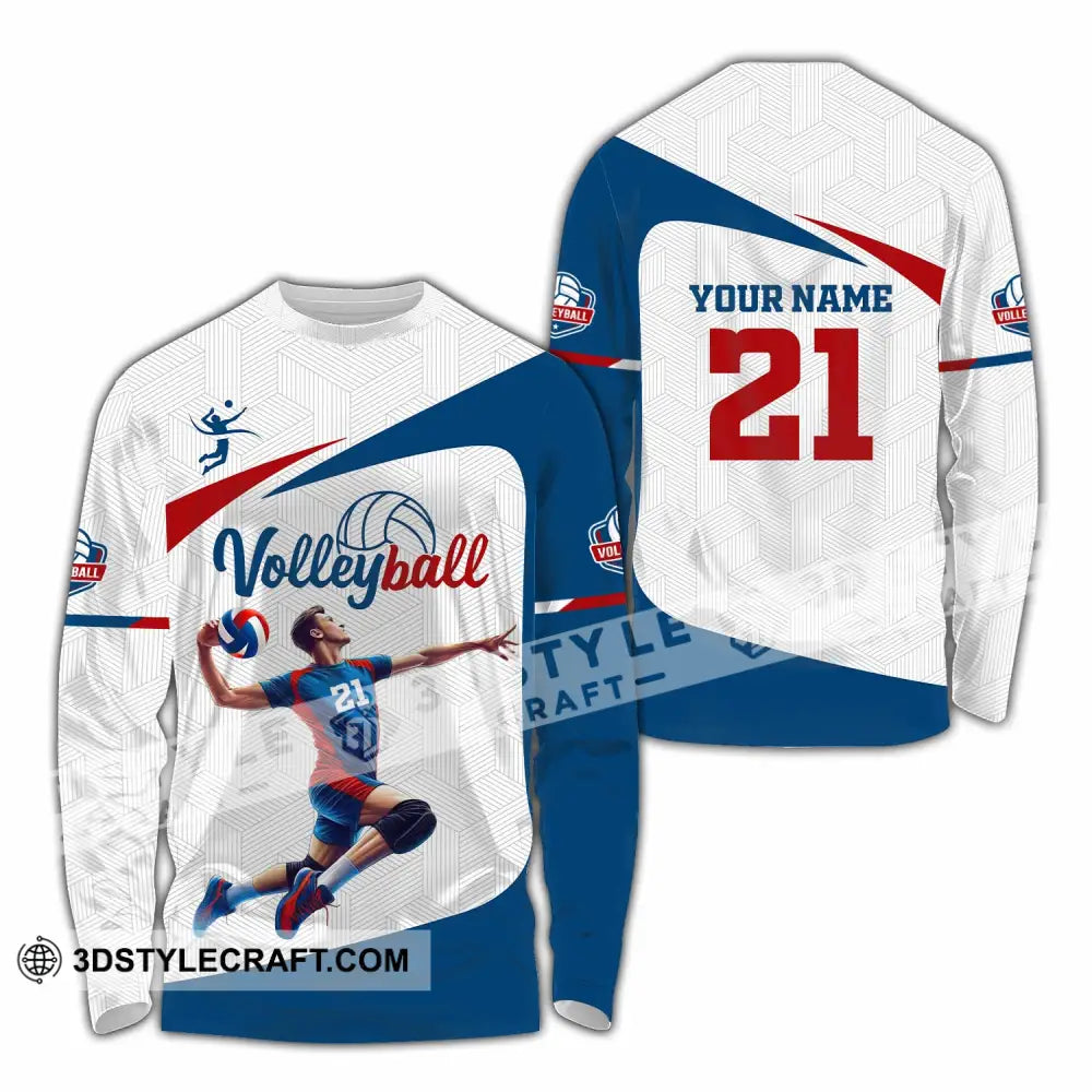 Unisex Shirt - Custom Text Shirt Volleyball Shirt Long Sleeve Shirt / S T-shirt