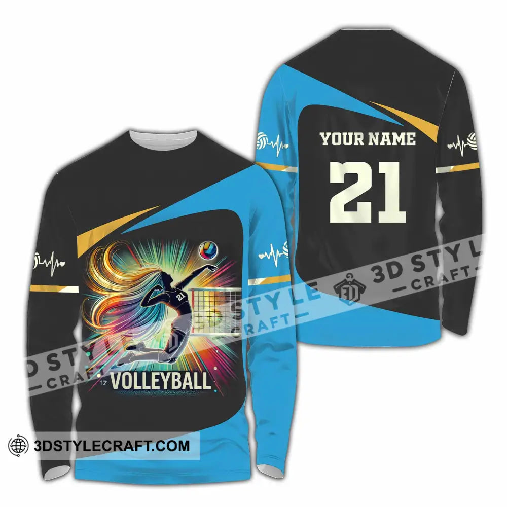 Unisex Shirt - Custom Text Shirt Volleyball Shirt Long Sleeve Shirt / S T-shirt