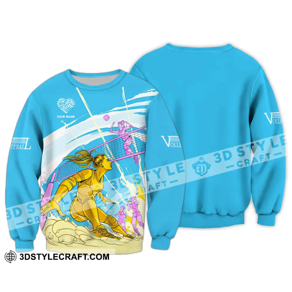 Unisex Shirt - Custom Text Volleyball Long Sleeve / S T-Shirt