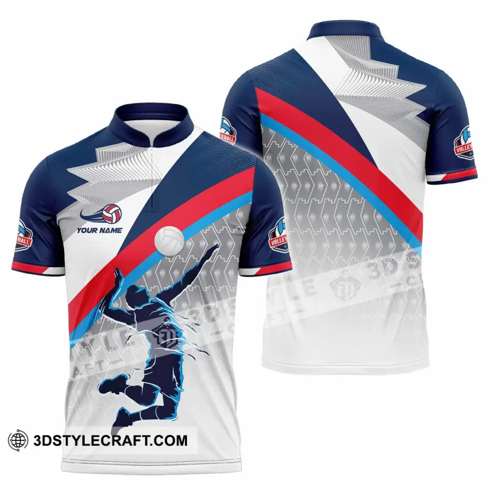 Unisex Shirt - Custom Text Shirt Volleyball Shirt Zipper Polo Shirt / S T-shirt