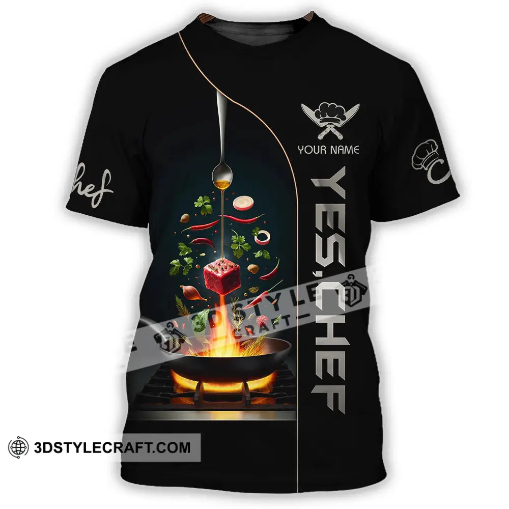 Unisex Shirt - Custom Text Shirt Yes Chef Shirt T-Shirt / S T-shirt