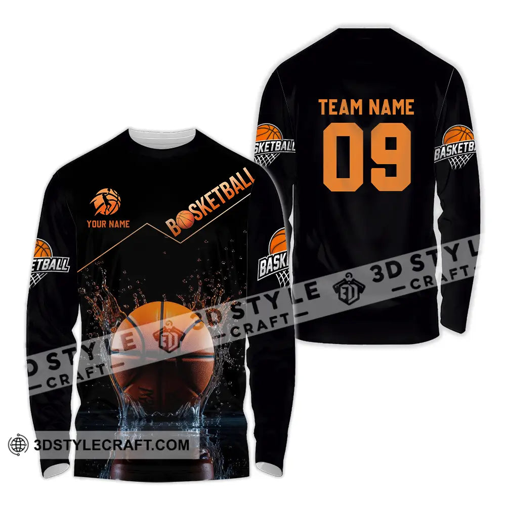Unisex Shirt - Custom Texts Basketball Long Sleeve / S T-Shirt