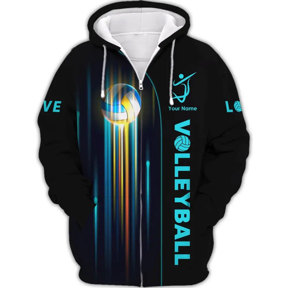 Unisex Shirt Custom Volleyball Hoodie Team T-Shirt Gift For Players Zipper / S