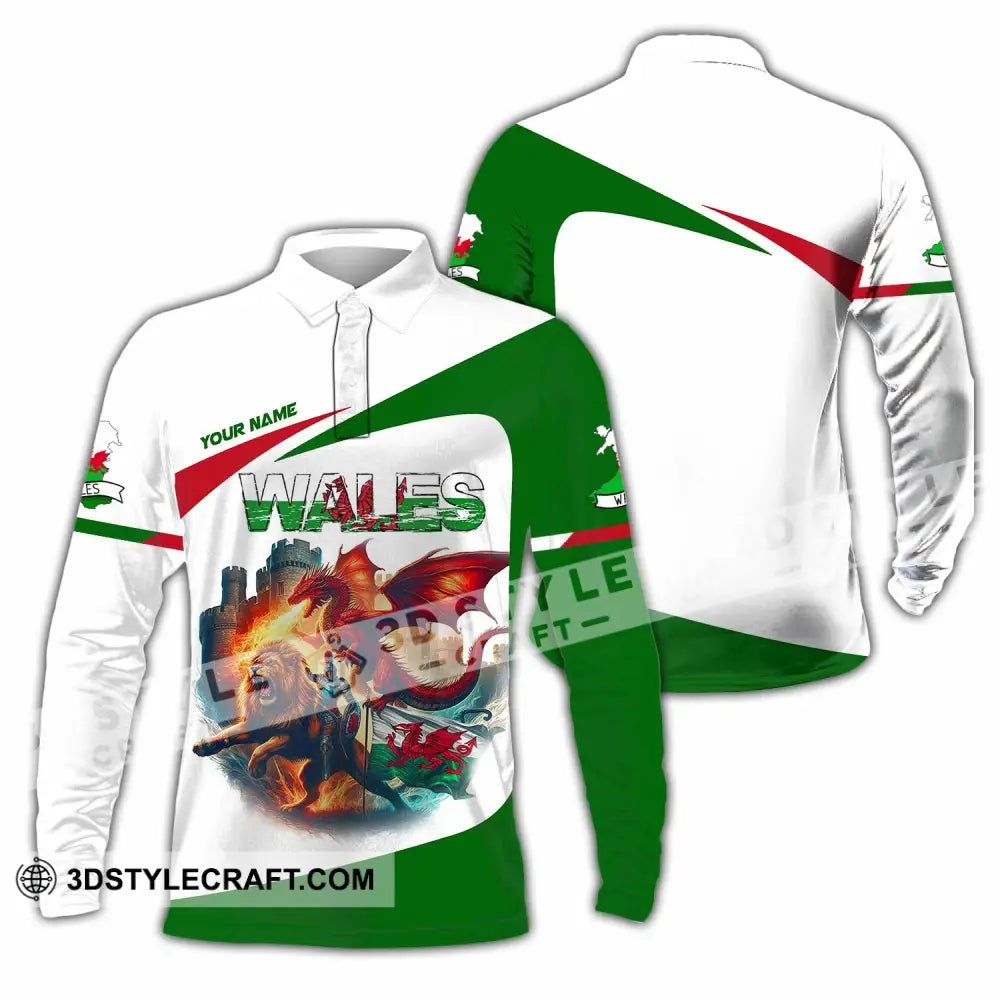 Unisex Shirt - Custom Wales Shirt Long Sleeve Polo / S T-shirt