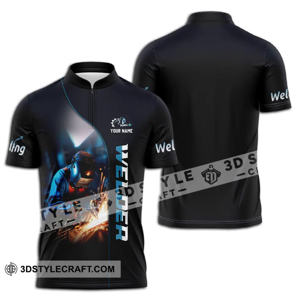 Unisex Shirt Custom Welder Shirt Zipper Polo Shirt / S T shirt