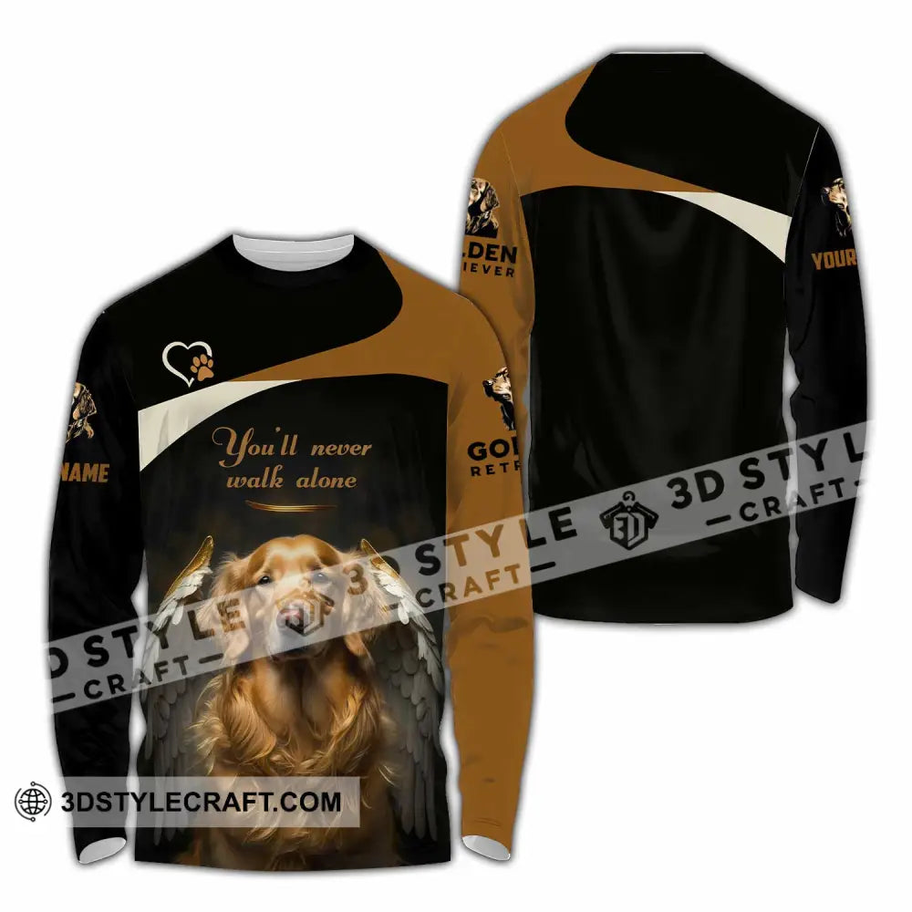 Unisex Shirt - Custom You Never Walk Alone Golden Retriever Shirt Long Sleeve Shirt / S T-shirt