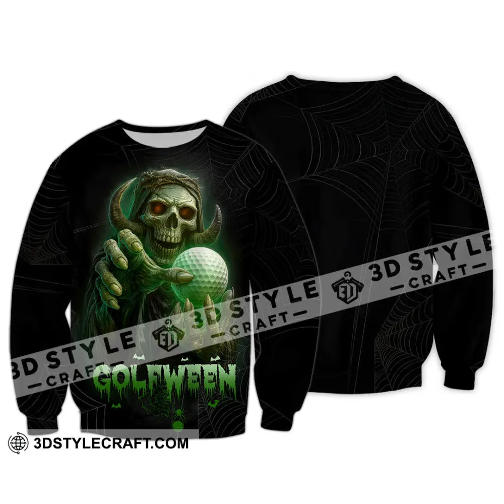 Unisex Shirt - Hello Darkness Skeleton Funny Skull Golf Golfween Halloween Golf Player Shirt Long Sleeve / S T-shirt