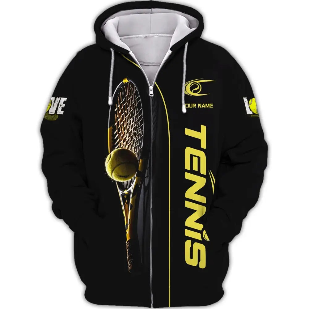 Unisex Shirt Tennis Love T-Shirt Lover Gift Player Apparel Zipper Hoodie / S