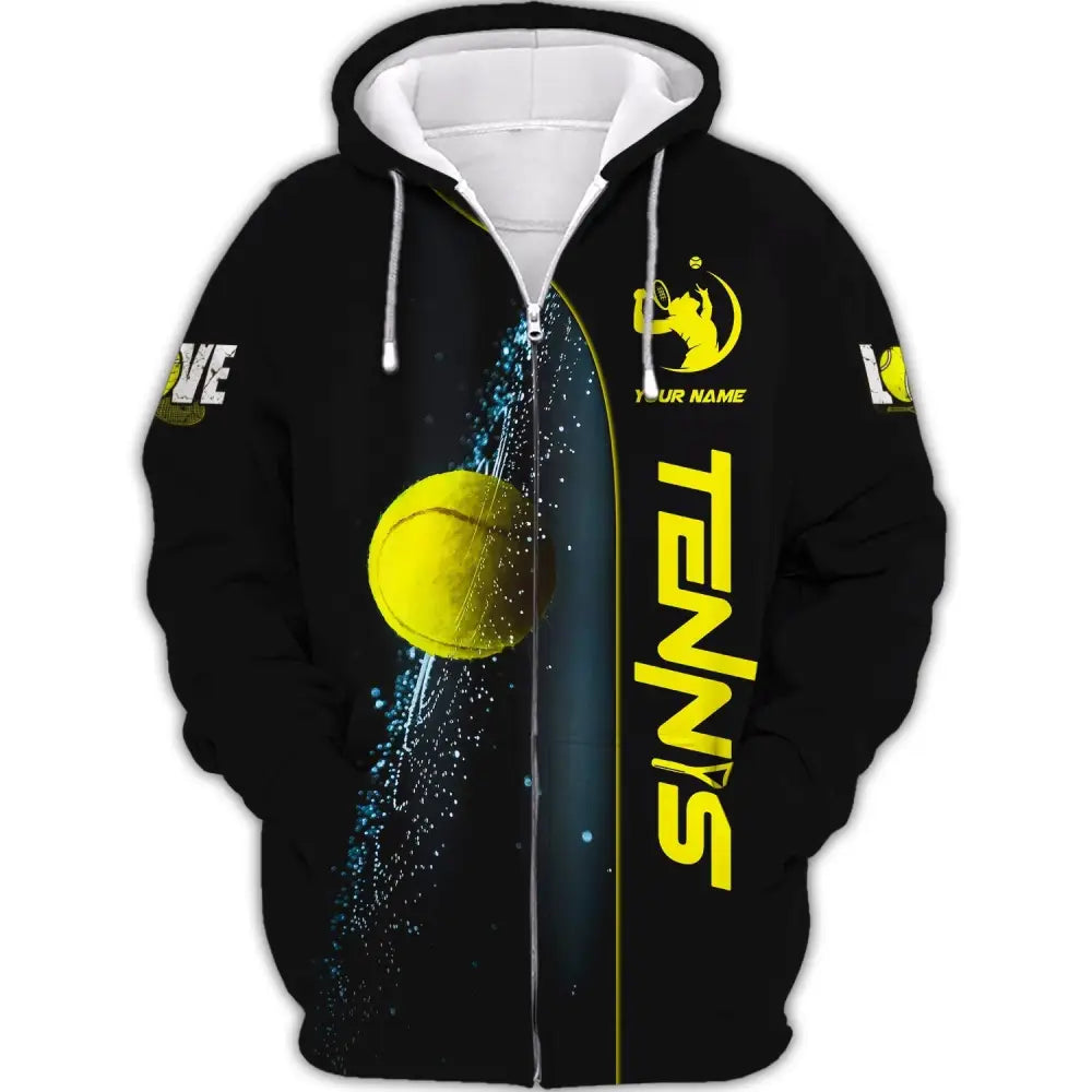 Unisex Shirt Tennis T-Shirt Lover Gift Player Apparel Zipper Hoodie / S