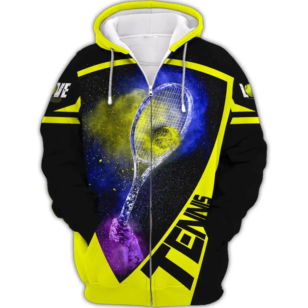 Unisex Shirt Tennis T-Shirt Player Apparel Lover Gift Zipper Hoodie / S