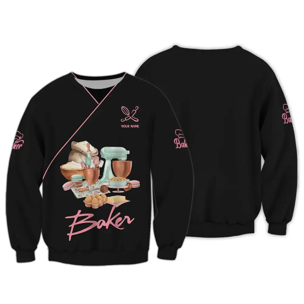 Unisex T-Shirt Baker Shirt Hoodie Baking Gift For Lovers Long Sleeve / S