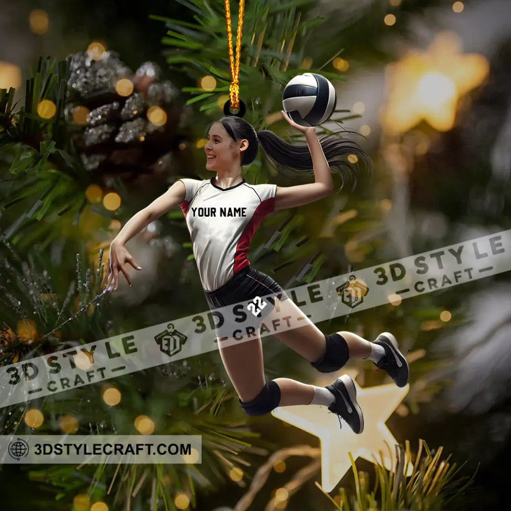 Volleyball Woman Decor Christmas Ornament Personalized