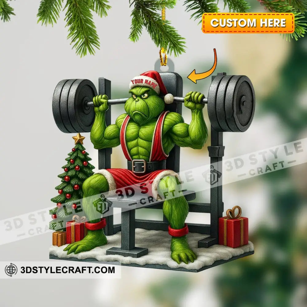 Weightlifting ELF Home Decor Christmas Ornament Personalized Ornament 3.54’’ / 1 Ornament Ornament
