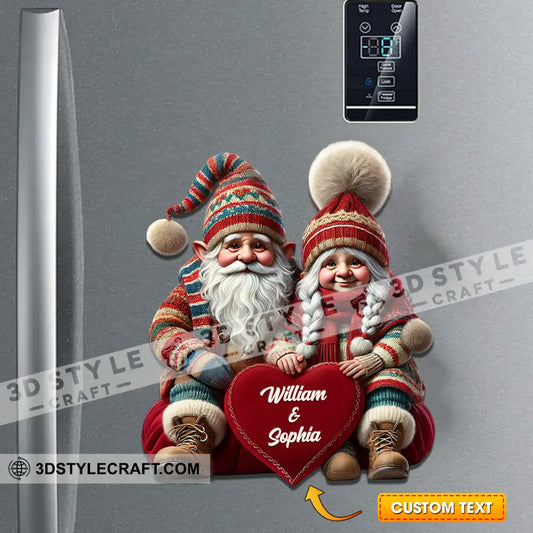 Winter Couple Fridge Magnet - Personalized 3.54’’ / 1 Piece
