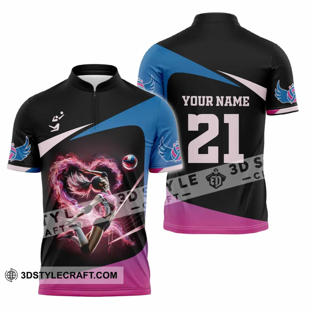 Woman Shirt Custom Name And Number Volleyball Love T-Shirt T-Shirt
